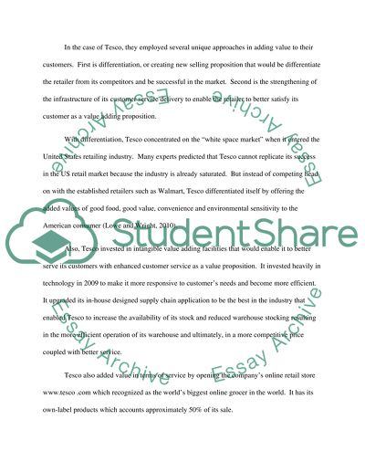 Tesco Approaches to Add Value to Their Customers