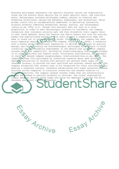 Reasons for the Success of Reiss Clothing and Ovation Incentives