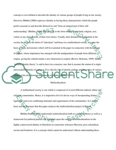 Nationalism and Multiculturalism: Making Way into Britain