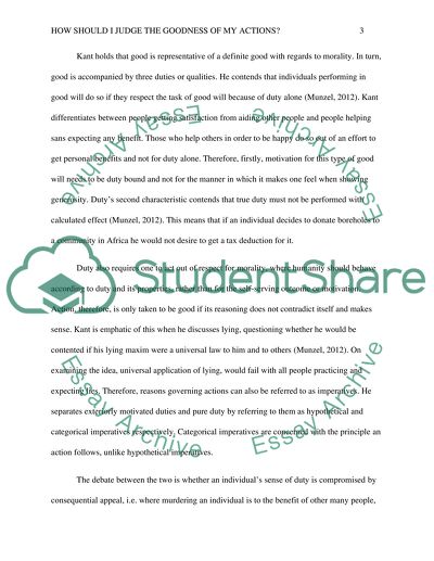 How Should I Judge the Goodness of My Actions