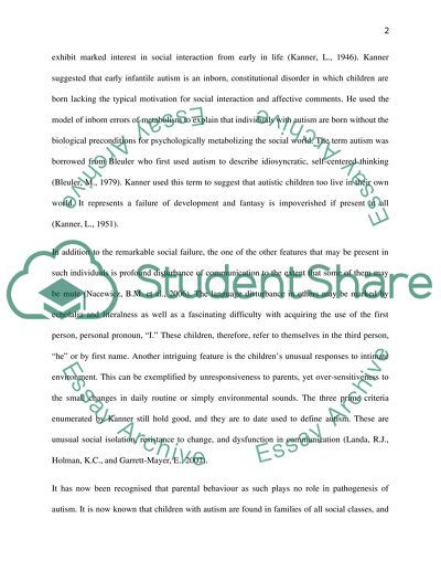 Autism and Personality