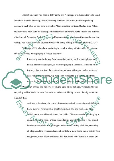 Autobiography: Quobna Ottobah Cugoano