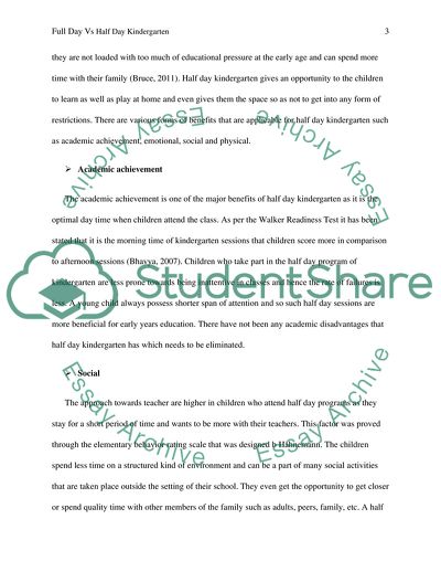 Full Day vs Half Day Kindergarten