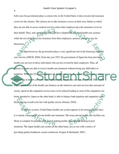 U.S. health care system vs Japans