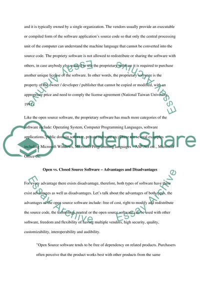 Open Source Versus Closed Source Software