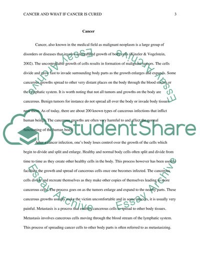 Cancer and what if cancer is cured