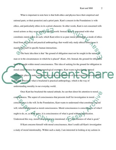 The Ideas of Kant and Mill