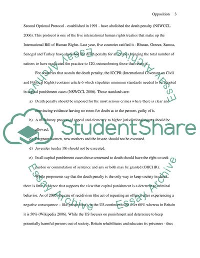 Opposition to Capital Punishment