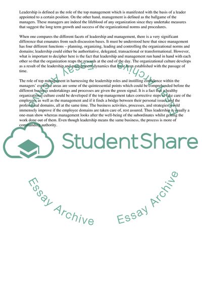 To What Extent Do Public Sector Organizations Need Leaders Rather than Managers