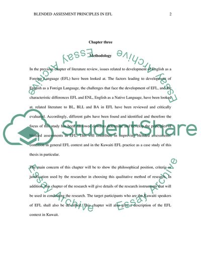 The Development of Blended Assessment Principles in English as a Foreign Language