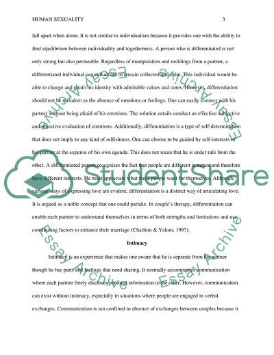 Differentiation and Intimacy