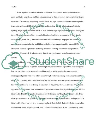 Toys and social or emotional problems