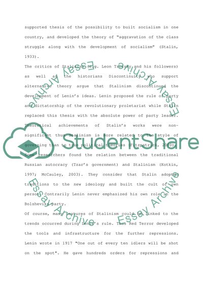 Stalinism and Leninism