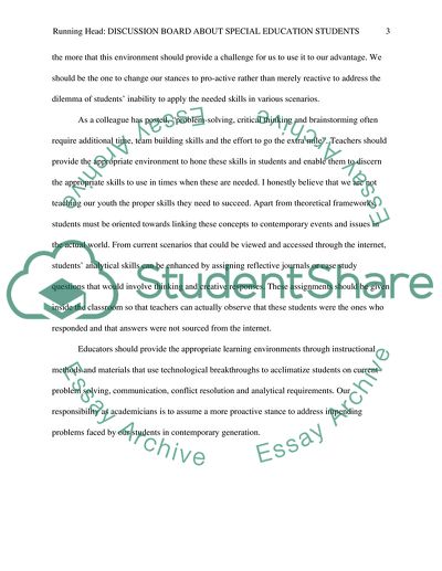 Discussion borad about special education students