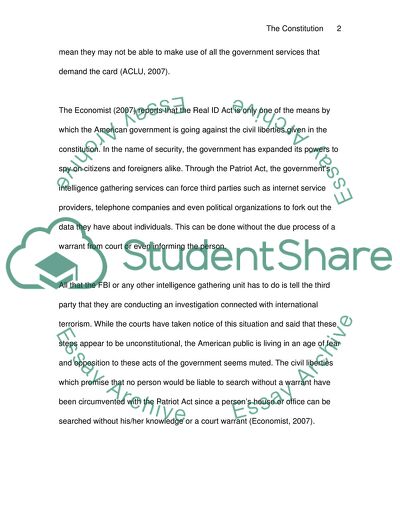 The Constitution, Real ID Act