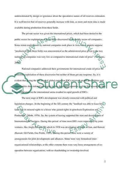 The IOCs in the Oil Industry