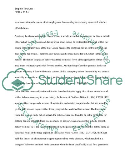 English Tort Law and Employers Liability Act 1969