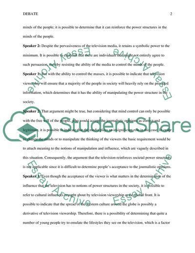 Television perpetuates/reinforces existing societal power structures