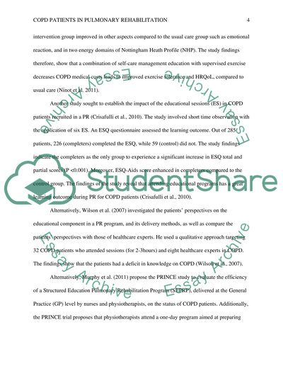 Impact of Education on COPD Patients in Pulmonary Rehabilitation