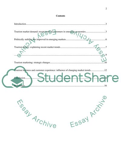 Tourism market demand: recent trend of customers in emerging economies