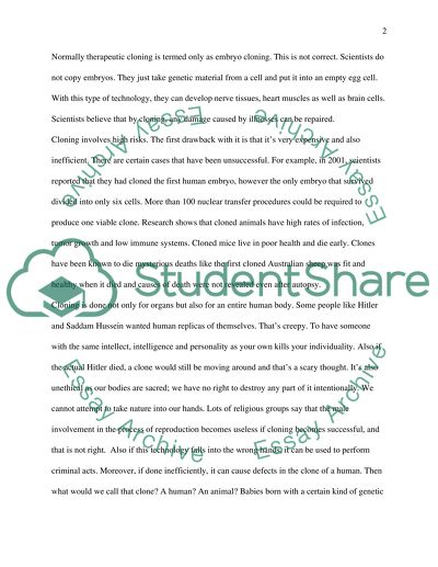 The Ethics of Human Cloning