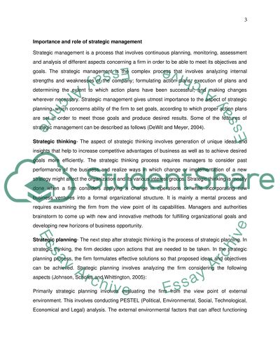 Importance and Role of Strategic Management - Nokia