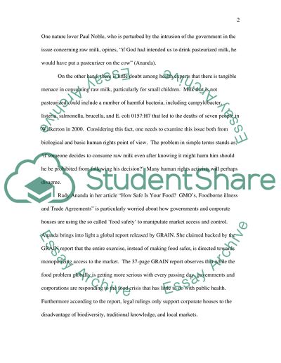 Michael Schmidts Position in Milk Debates