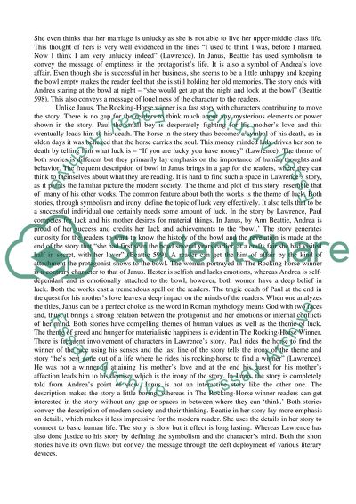 The Rocking-Horse Winner VS. Janus