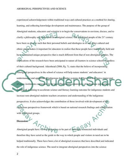 Aboriginal perspectives and science