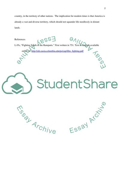 Fighting South of the Ramparts by Li Po