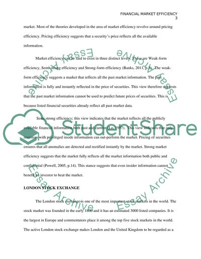 Stock Market Efficiency: Marks and Spencer