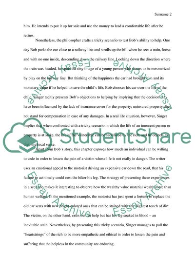 Analysis of Argument to The Life You Can Save: Acting Now to End World Poverty (Chapter II)