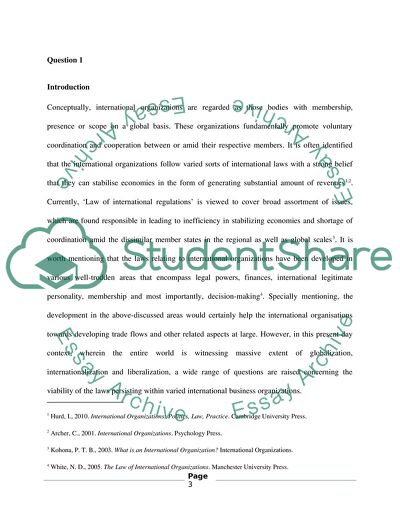 International Law in International Organisation