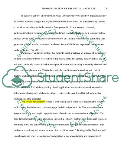 Personalization of the Media Landscape