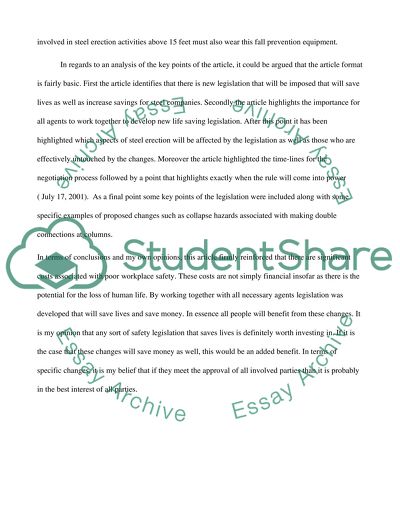 Occupational Health and Safety in the Steel Industry