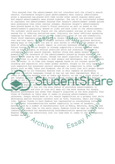 Business Models for High Tech Products - Google Advertising