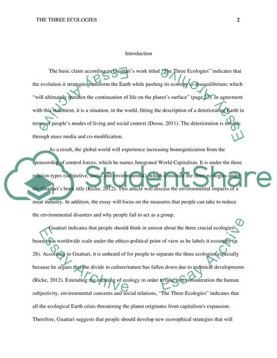 Analysis of The Three Ecologies by Felix Guattari