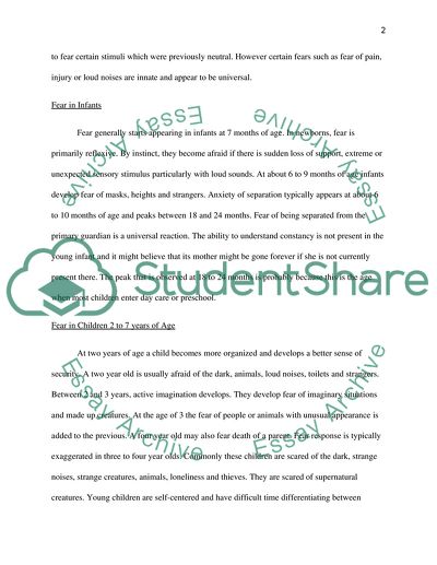 Fear through Different Developmental Stages