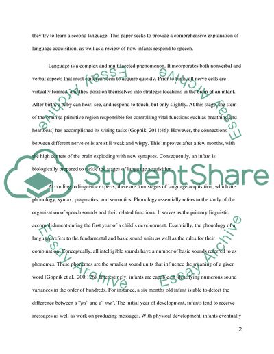 Language Acquisition and Speech Recognition