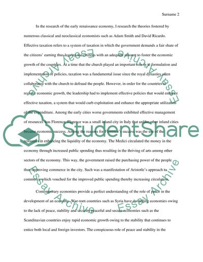 Economics in the Early Renaissance