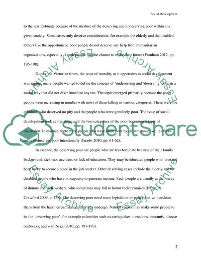 Deserving and Undeserving Poor Concepts in Social Development