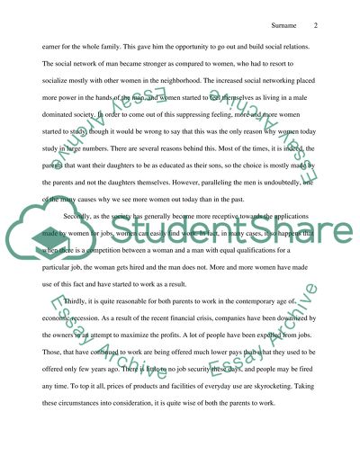 The effects on children of growing up in a household where both parents work outside the home
