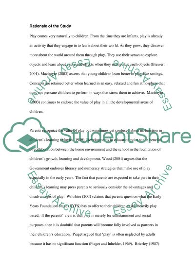 Exploring Parents Attitudes Towards Learning Through Play In the Foundation Stage