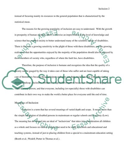 The Purpose and Meanings of Inclusion