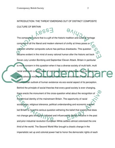 The Threat Emerging out of Distinct Composite Culture of Britain