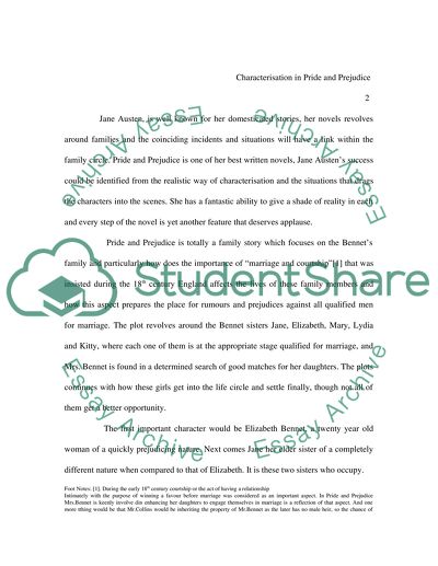 Comparison of the Roles of Characters in Pride and Prejudice