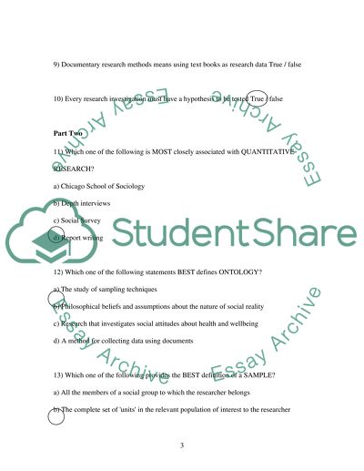 Investigating the Social - Research Question Paper