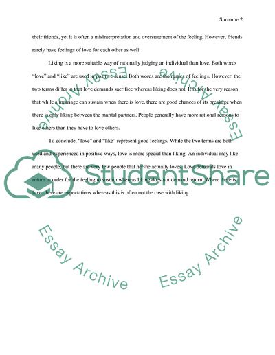 compare and contrast essay topics about love