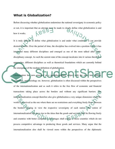 Does Globalization Truly Undermine National Sovereignty in Economic Policy-Making