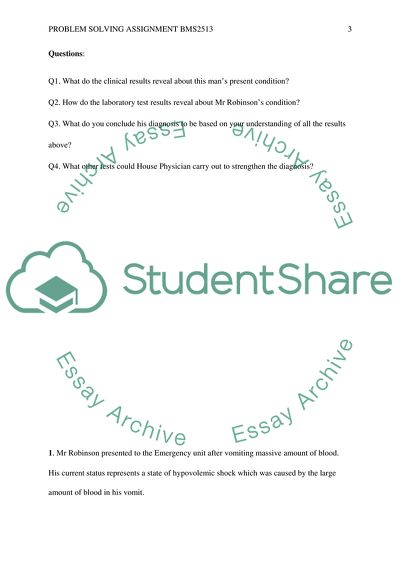 Clinical Examination of Mr Robinson